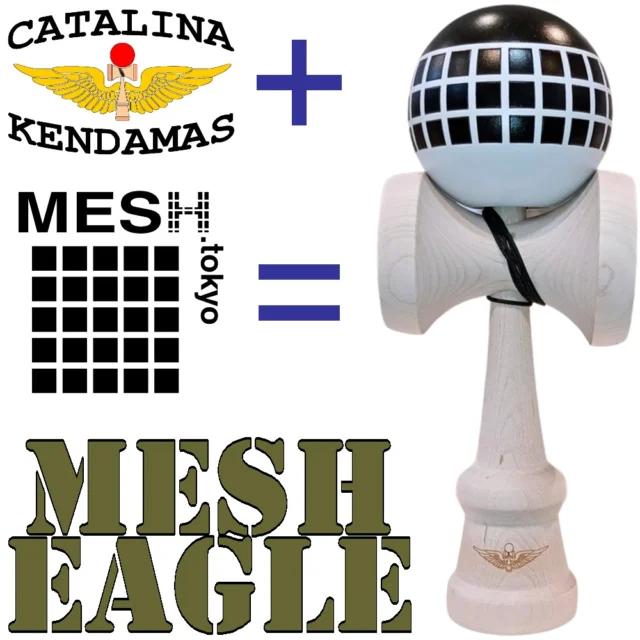 #CatalinaKendamas X MESH.tokyo bring you the MESH EAGLE.  Maple Eagle ken plus Asada wood tama with MESH.matte paint.  Cowboy Matched to 3g or less.  Very limited quantities.  In store now!
.
.
#けん玉 #kendama
#HarajukuKendamaClub #原宿けん玉クラブ #HarajukuKC
#KendamaCowboy #けん玉カウボーイ #KendamaTokyo #けん玉東京
#MESHtokyo #メッシュ東京 #けん玉専門店 #けん玉ショップ
