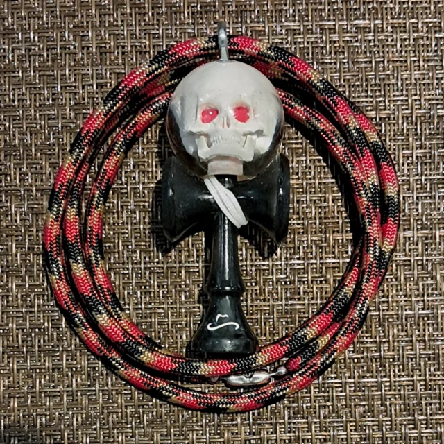Repost from @kendama.cowboy  Cowboy side-project/one-off (photo 1). Was wondering if I could make the eyes red *after* the skull had already been painted white. The answer is 'kinda'. Not perfect by any stretch and it takes a bit of time. This is unlikely to be a regular item however we've got a few of the normal Mini Skull Necklaces at the shop now (photo 2).
.
.
#けん玉 #kendama
#HarajukuKendamaClub #原宿けん玉クラブ #HarajukuKC
#KendamaCowboy #けん玉カウボーイ #KendamaTokyo #けん玉東京
#MESHtokyo #メッシュ東京 #けん玉専門店 #けん玉ショップ